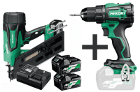 Hikoki 5Ah Akku-Streifennagler NR1890DBCL 34° + Hikoki Akku-Bohrschrauber DS18DE (Basic)