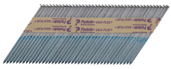 Streifennägel 34° Papiermagaziniert 3,1x90mm, feuerverzinkt, gerillt (Unilock) incl. Gas für Paslod